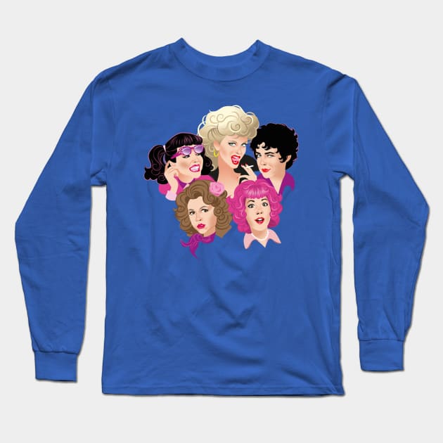 Pink Ladies Long Sleeve T-Shirt by AlejandroMogolloArt